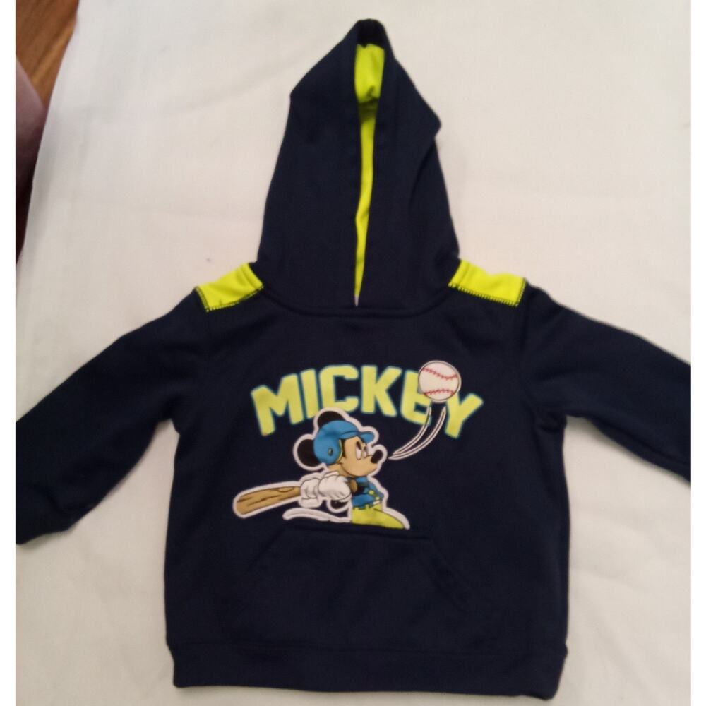 Disney Baby Mickey Mouse Baseball Hoodie 3-6 M Navy Neon Pullover